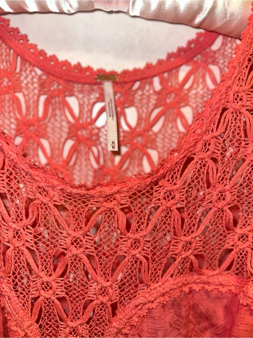 NWT Free People Fiesta Coral Lace Dress